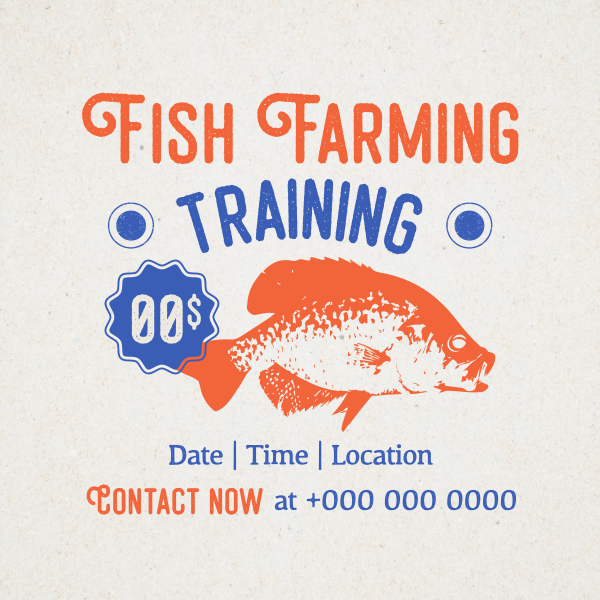 Fish Farming Training Instagram Post Design