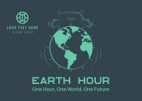 Alarm Clock Earth Postcard Image Preview