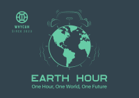 Alarm Clock Earth Postcard Design