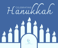 Celebrating Hanukkah Candles Facebook Post Design
