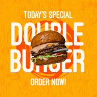 Double Burger Linkedin Post Design