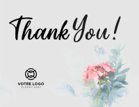 Watercolor Floral Thank You Card Design
