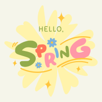 Playful Hello Spring Instagram Post Design