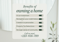 Home Owner Benefits Postcard Design