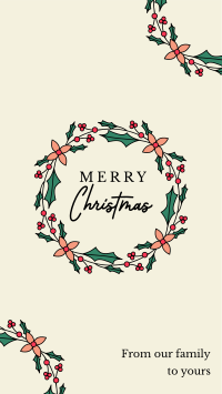 Christmas Wreath Greeting Facebook Story Design