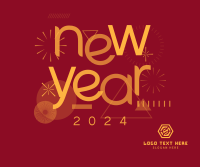 Abstract New Year Facebook Post Design