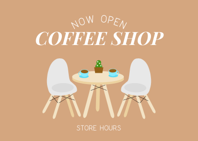 Coffee Shop is Open Postcard Image Preview