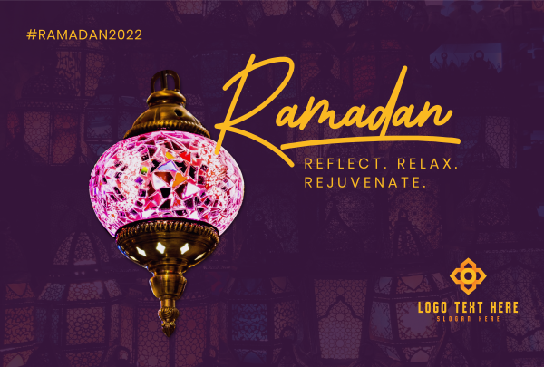 Ramadan Stained Glass Pinterest Cover Design