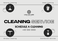 Minimalist Cleaning Services Postcard Design