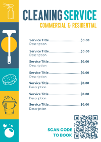 Commercial & Residential Cleaning Menu Design