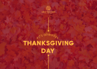 Its Already Thanksgiving Postcard Image Preview