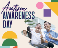 Autism Awareness Shapes Facebook Post Design