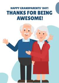 Awesome Grandparents Poster Design