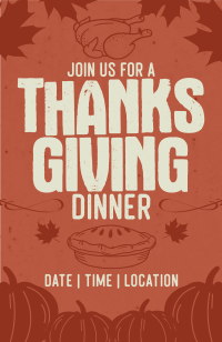 Retro Thanksgiving Day Invitation Preview