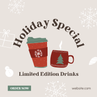 Holiday Special Drinks Instagram Post Design
