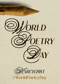 World Poetry Day Pen Poster Design