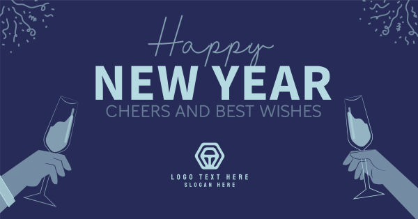 Cheers To New Year Facebook Ad Design Image Preview