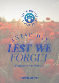 Red Poppy Lest We Forget Poster Image Preview