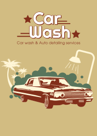 Vintage Carwash Poster Design