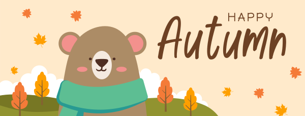 Bear in Autumn Facebook Cover Design Image Preview