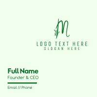 Natural Elegant Letter M Business Card Design