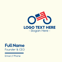 American Flag Bike Business Card Design