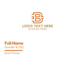 Orange B Outline Business Card Design