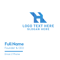 Modern Geometric Letter H Business Card Design