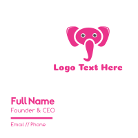 Pink Elephant Business Card Design