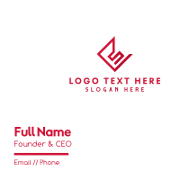 Geometric Red Letter E Business Card Design