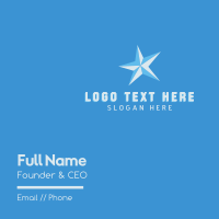 Minimalist Blue Star Business Card Design