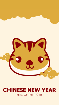 Cute Tiger Sticker Facebook Story Design