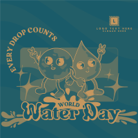 Cartoon Water Day Instagram post Image Preview