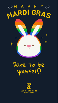Rainbow Bunny Facebook Story Design