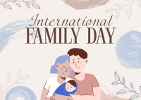 Floral Family Day Postcard Design