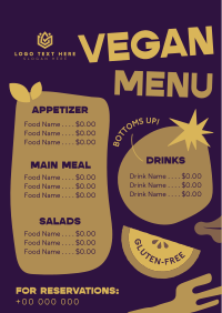 Blocky Vegan Illustrations Menu Preview