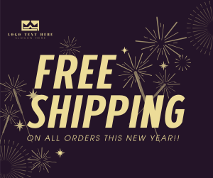 Free Shipping Sparkles Facebook post Image Preview