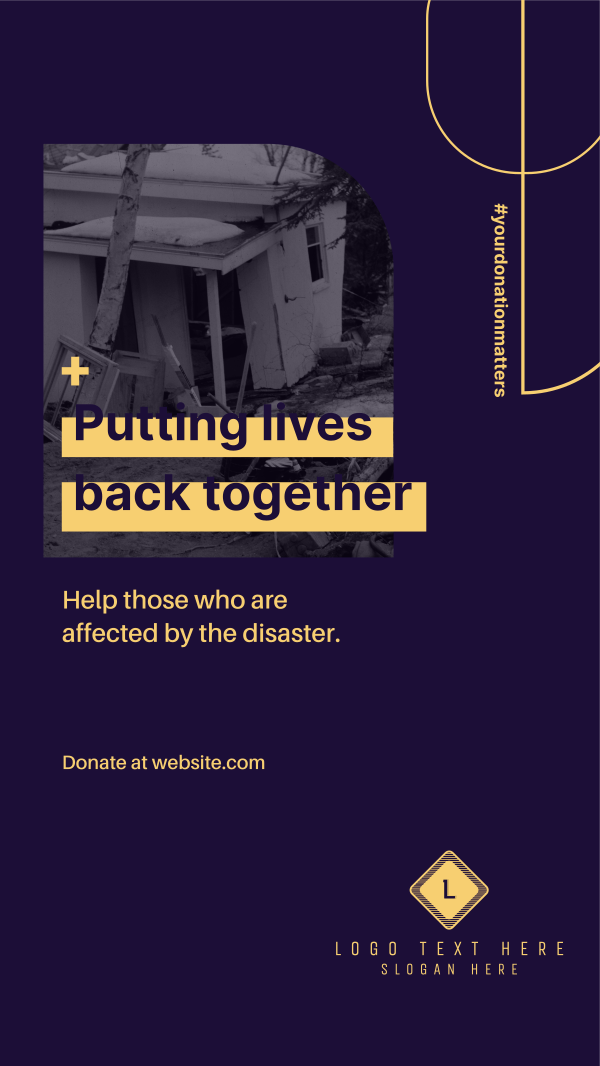 Disaster Donation Instagram Story Design
