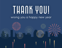Watching Fireworks Thank You Card Image Preview