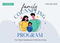 Family Counseling Program Postcard Design