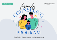 Family Counseling Program Postcard Image Preview