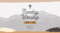 Church Sunday Worship Facebook Event Cover Design