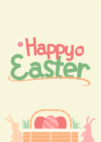 Easter Basket Greeting Flyer Design