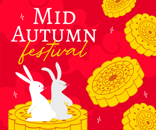 Bunny Mid Autumn Festival Facebook Post Design