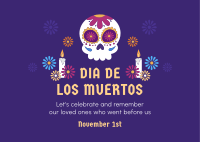 Dai De Los Muertos Postcard Image Preview