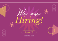 Quirky We're Hiring Postcard Design