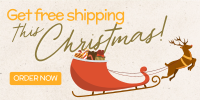 Contemporary Christmas Free Shipping Twitter Post Design