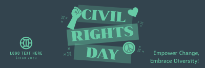 Bold Civil Rights Day Stickers Twitter header (cover) Image Preview