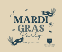 Mardi Gras Party Facebook Post Design