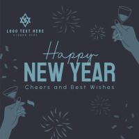 New Year Toast Greeting Instagram Post Design